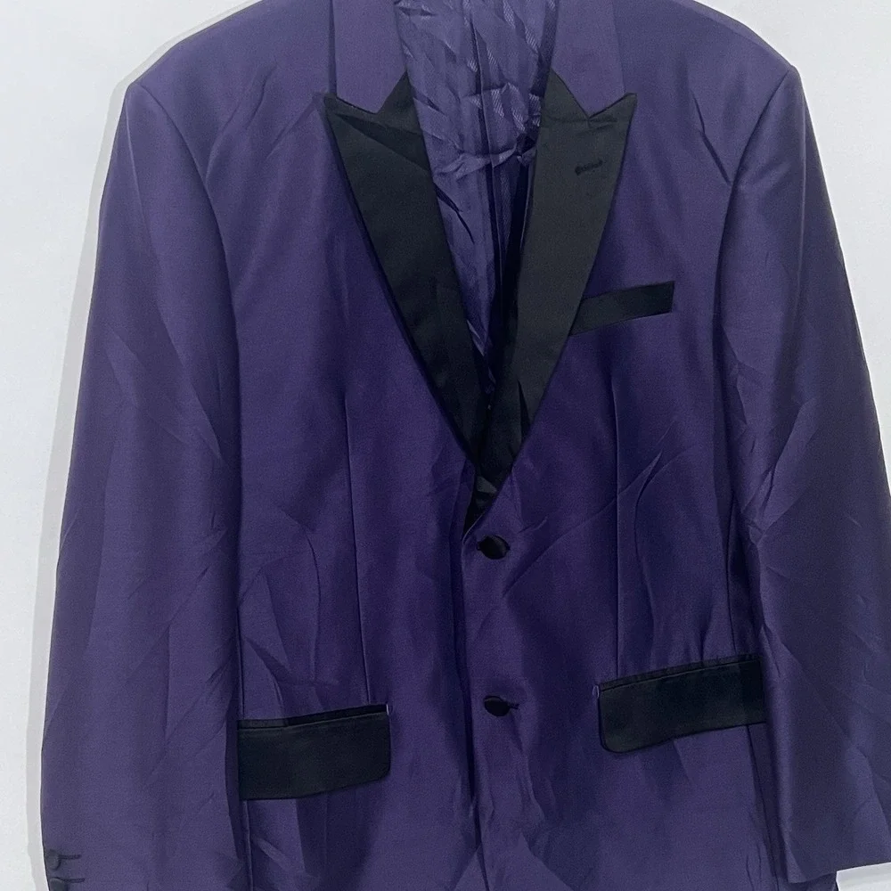 Pallini Tuxedo Suit Jacket Satin Lapel Collar Soft Lining Purple Coat Men 40R